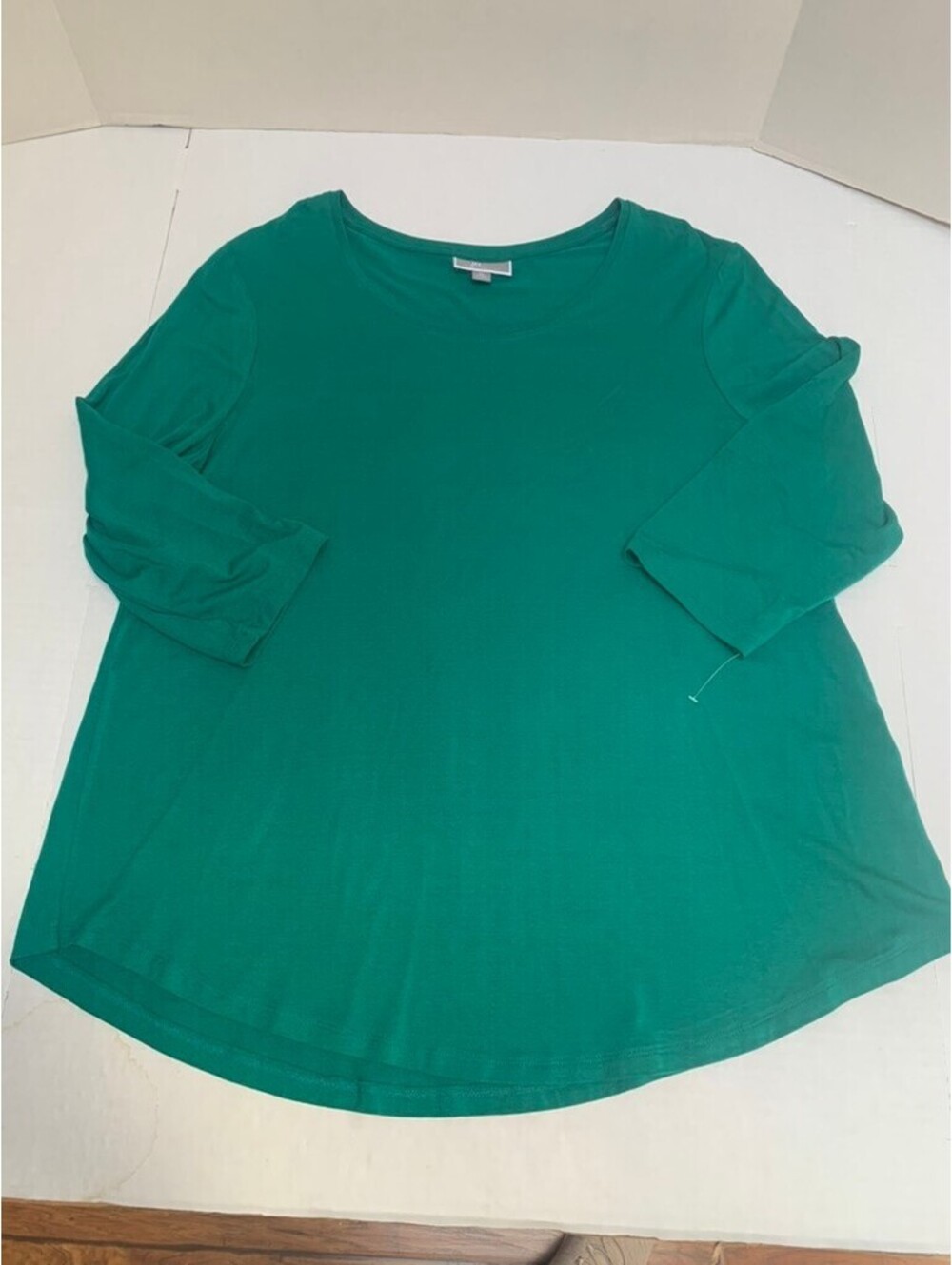 NWOT JM Collection Emerald Green 3/4" Sleeve Size XL Tee Tunic Shirt top